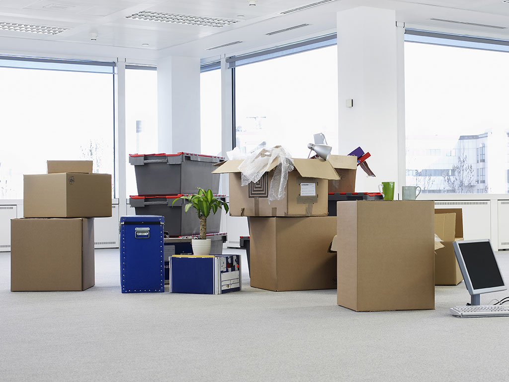Packed Moving Boxes in an Office in Illawarra