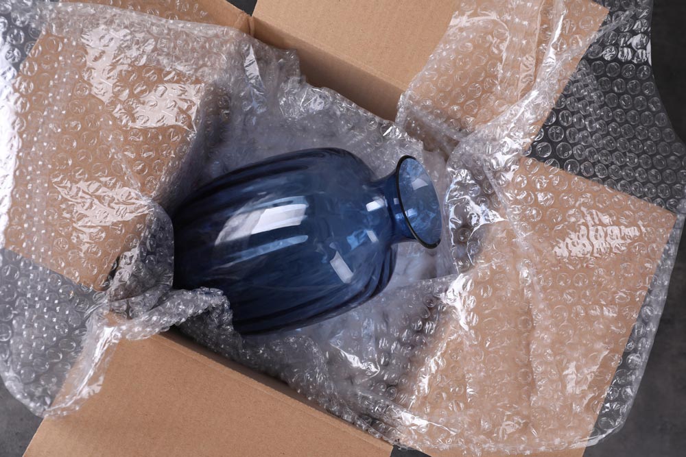 Packing a Fragile Blue Glass Vase in Illawarra NSW